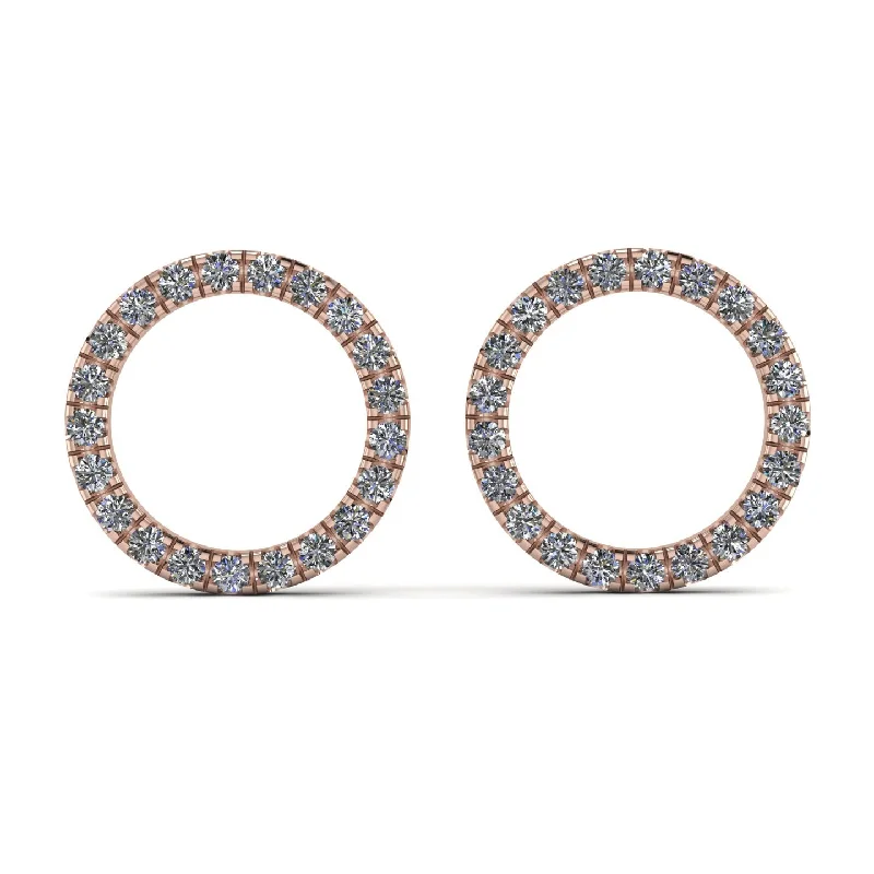 women’s multi-gemstone hoop earrings-Circle Stud Diamond Earring - Lucille No. 2