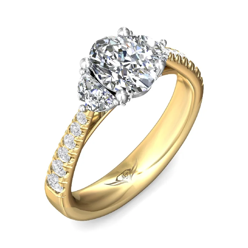 diamond engagement rings for brides-3-Stone Ring with Side Stones