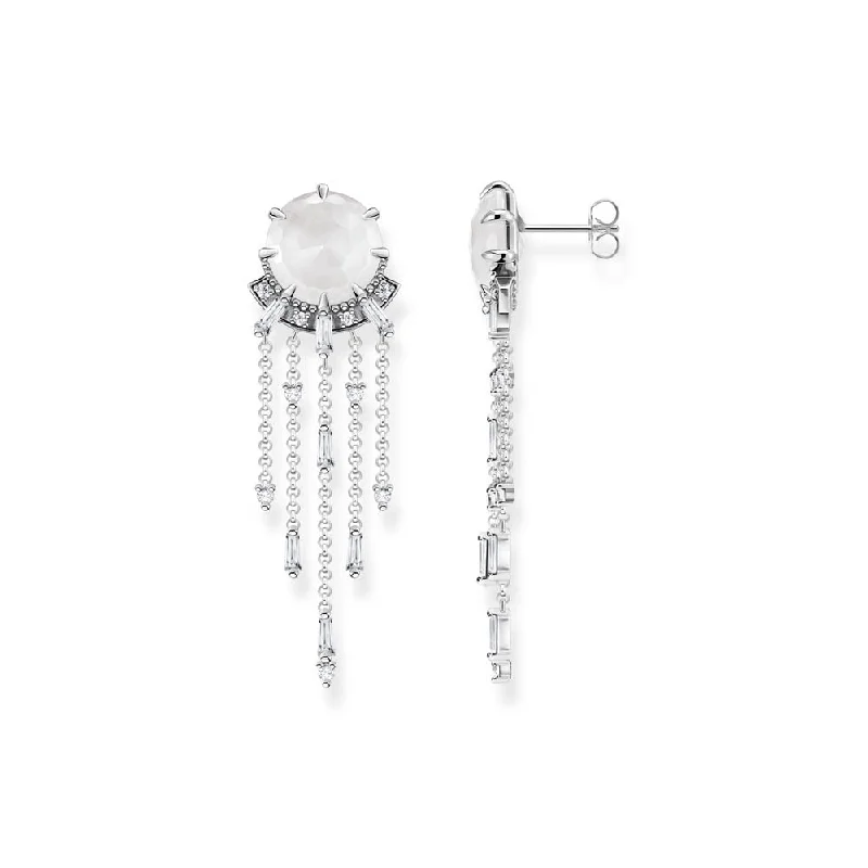 women’s multi-gemstone earrings-Thomas Sabo Sterling SilverRise And Shine CZ Chandelier Earrings