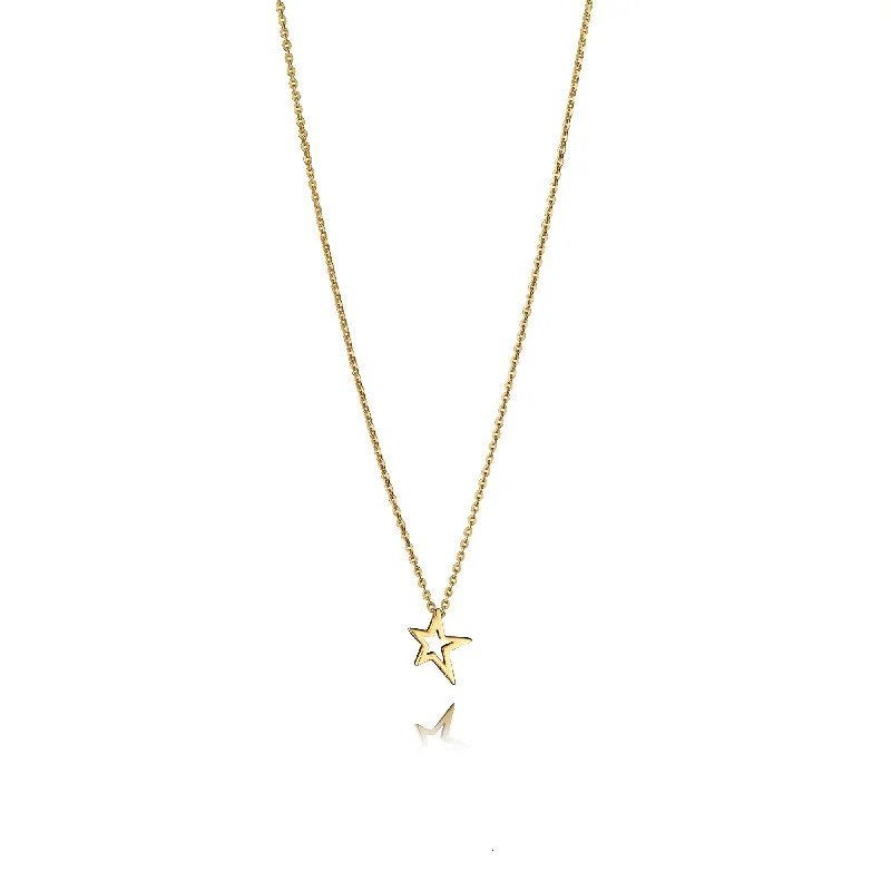 women’s high-quality silver necklaces-Gold Shooting Star Pendant