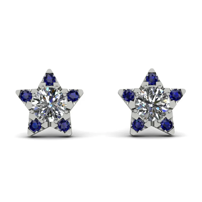 women’s luxury gemstone earrings-Star Halo Diamond Earrings - Zelda No. 63