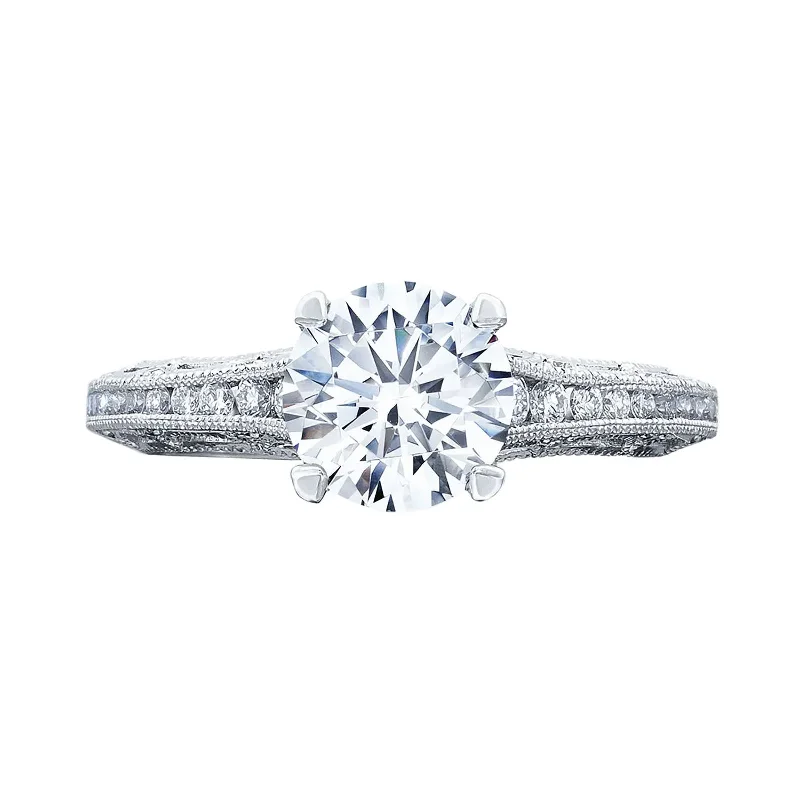 radiant engagement rings for brides-Diamond Semi Mount Ring