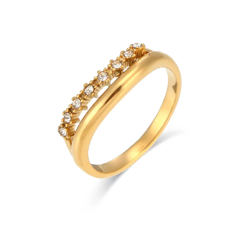 Refined Zircon Double Layer Thin Ring