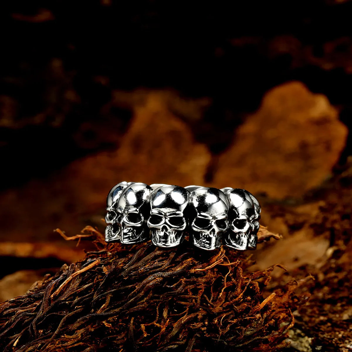 women’s infinity rings-Casual Retro Skull Stainless Steel Polishing Men'S Rings