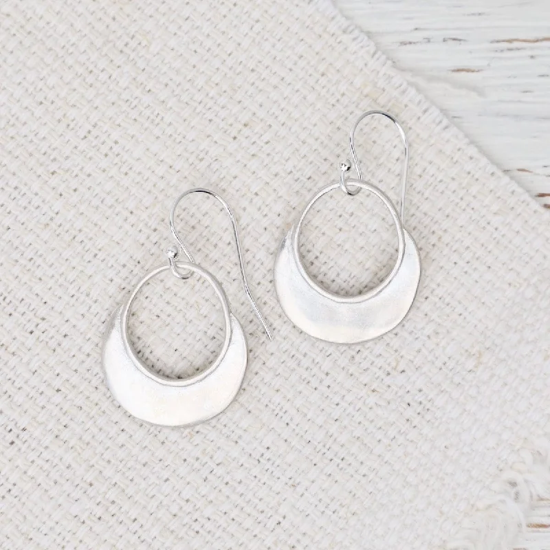 women’s vintage drop earrings-Petite Teardrop Circle Earrings