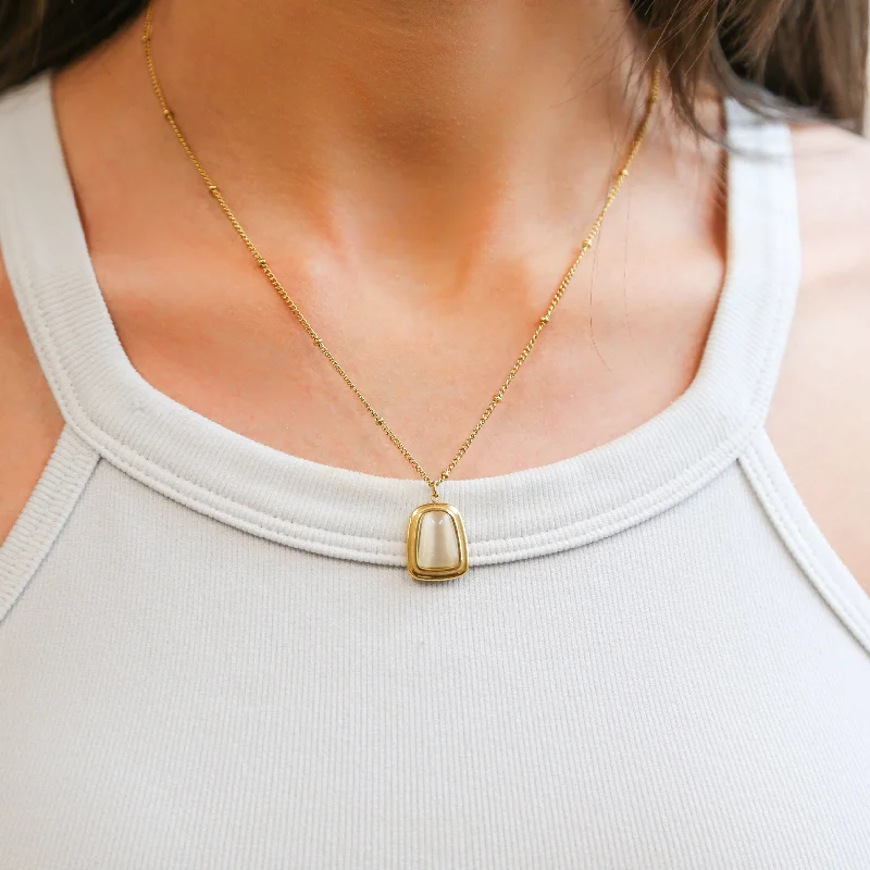 women’s textured gold necklaces-Raleigh GOLD & WHITE Necklace Stainless Steel