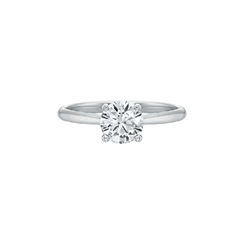 engagement rings with large diamonds-Platinum New Aire Solitaire Setting