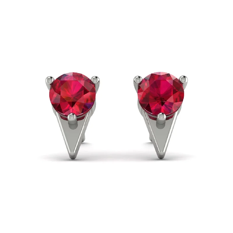 women’s glamorous drop earrings-Triangle Ruby Earrings - Aisha No. 12