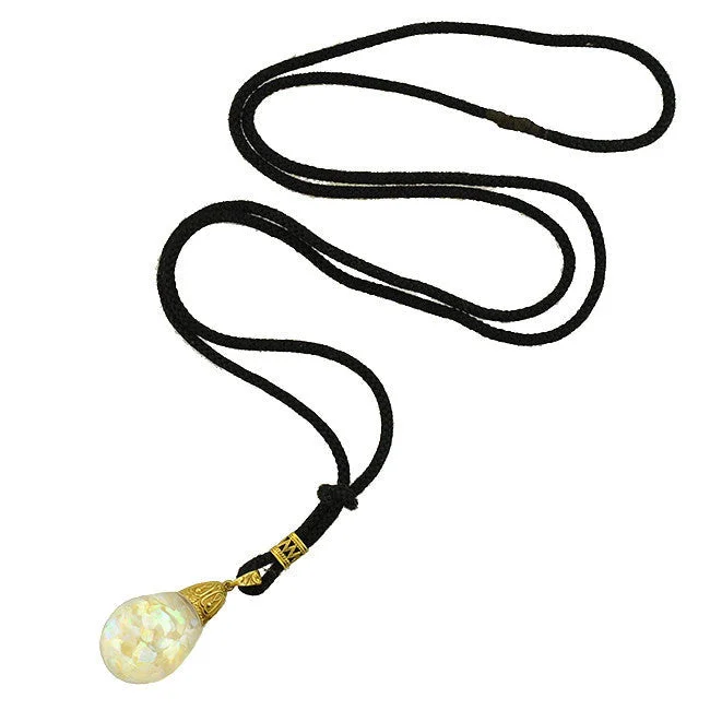 women’s long statement necklaces-Retro 14kt Floating Opal Ball Necklace