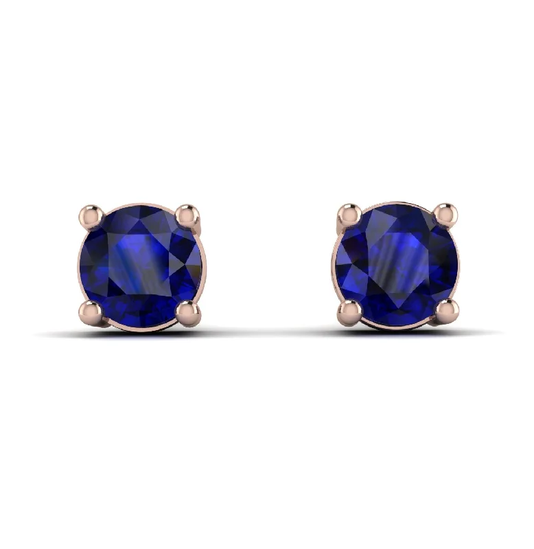 women’s gold flower earrings-.25ct Sapphire Earrings - Maci No. 14