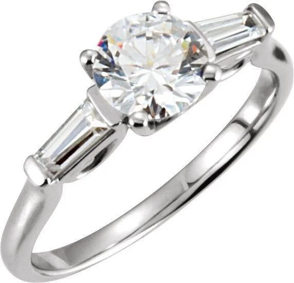 affordable solitaire engagement rings-10K White Round Natural Diamond Natural Diamond