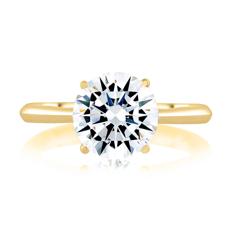 romantic vintage engagement rings-Diamond Semi Mount Ring | 14k Yellow (1.50ct Head)