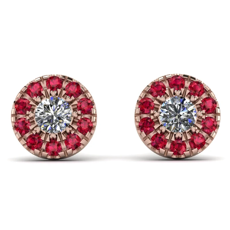 women’s sophisticated stud earrings-Halo Diamond Earrings - Heaven No. 47