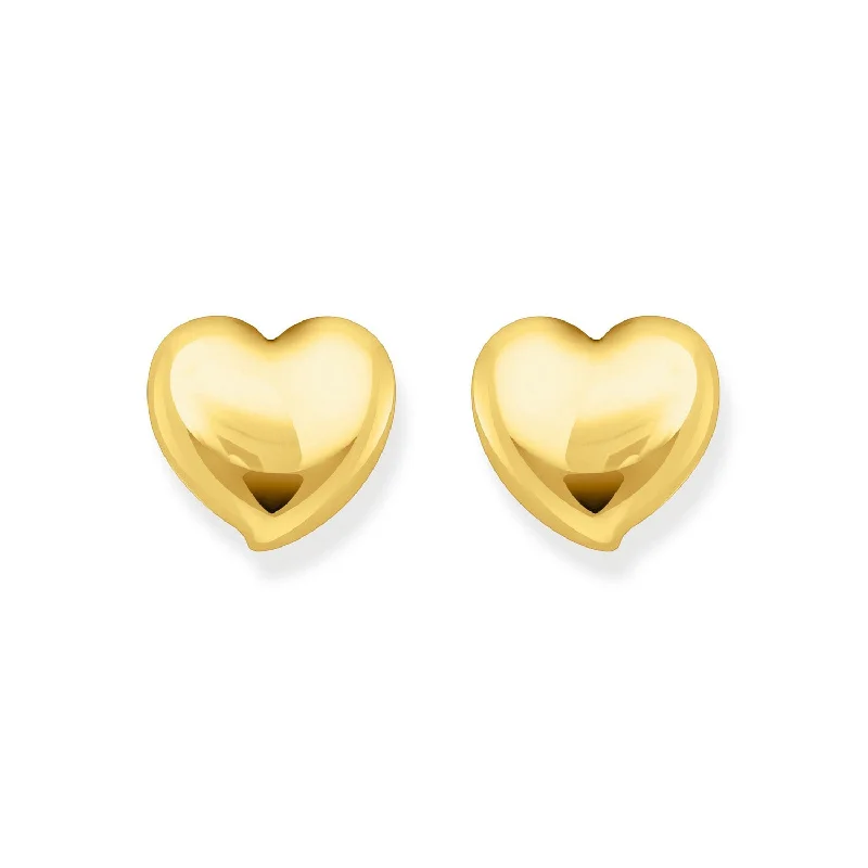 women’s trendy large hoop earrings-Thomas Sabo Gold Plated Sterling Silver Bold Heart Stud Earrings