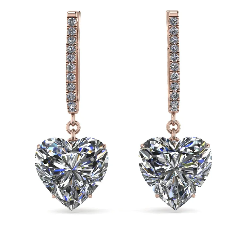 women’s chic gemstone earrings-Heart Diamond Earrings - Noelle No. 2