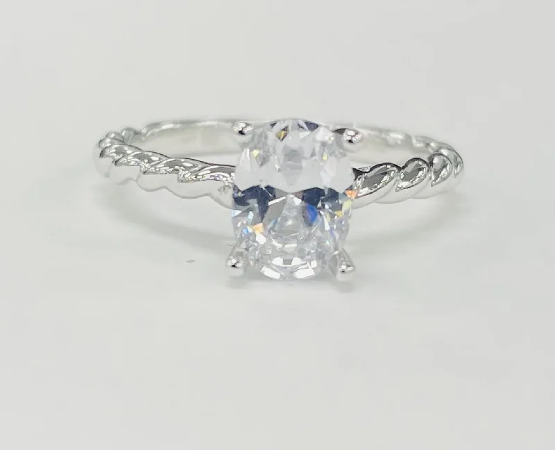 romantic diamond engagement rings-Tidewater Classic Twist Semi-Mount White