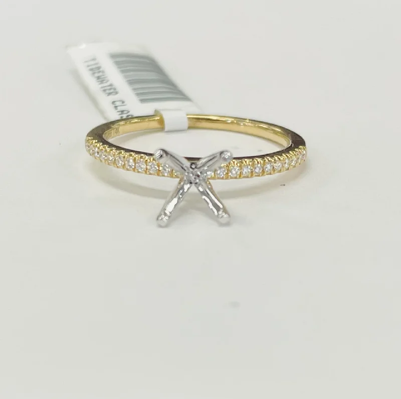 classic bridal engagement rings-Tidewater Classic Yellow Gold Diamond Semi-Mount