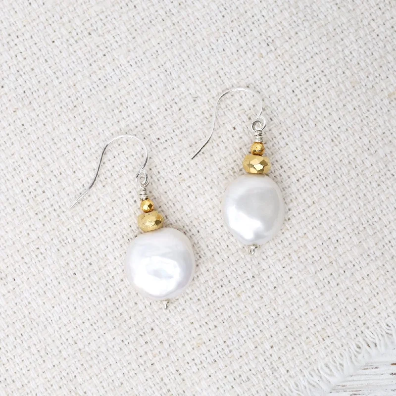 women’s timeless gemstone earrings-White Pearl Earrings