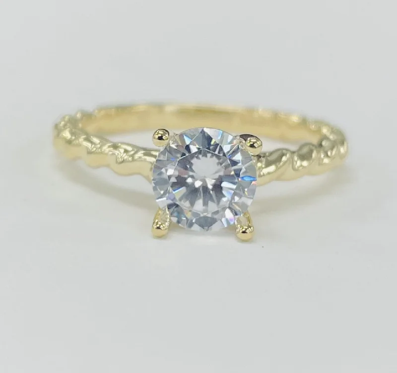 dazzling solitaire engagement rings-Tidewater Classic Twist Semi-Mount Yellow