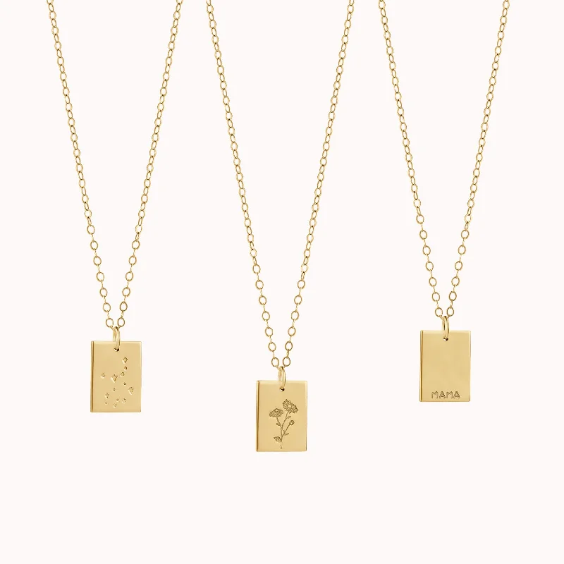 women’s personalized pendant necklaces-Clara Tag Necklace