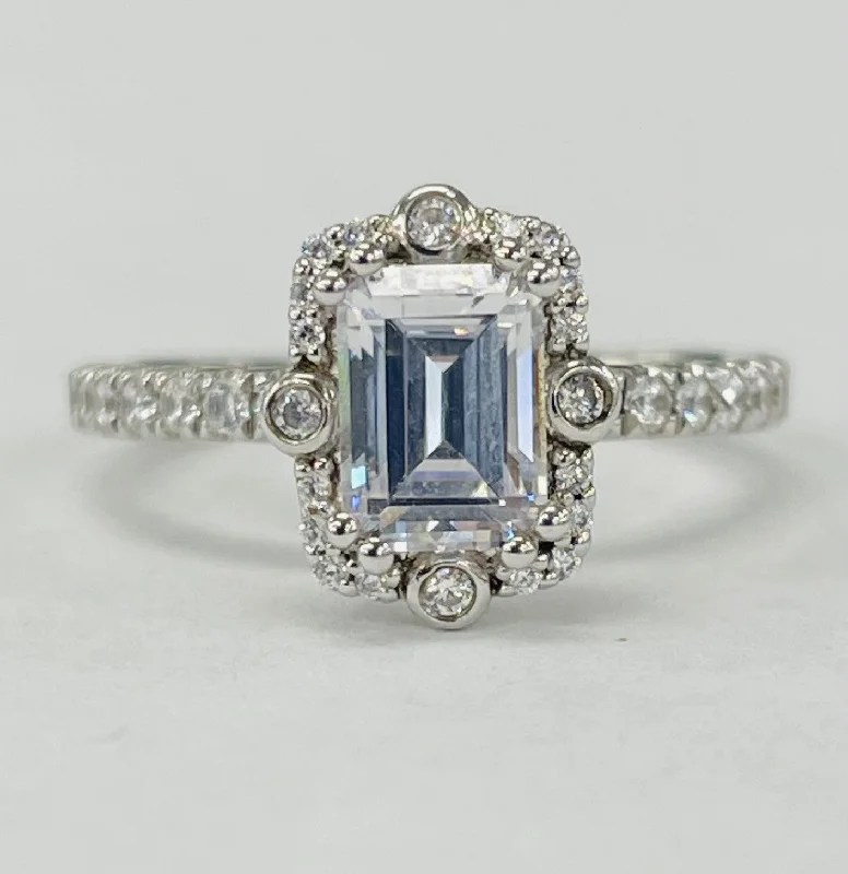 bold engagement rings with diamonds-Romance - Classic Style With Vintage Halo Setting