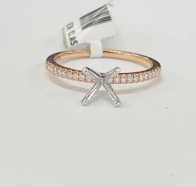 stunning engagement rings with diamonds-Tidewater Classic Rose Gold Diamond Semi-Mount