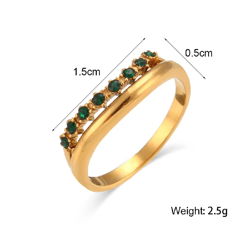 Refined Zircon Double Layer Thin Ring-Lvzuan