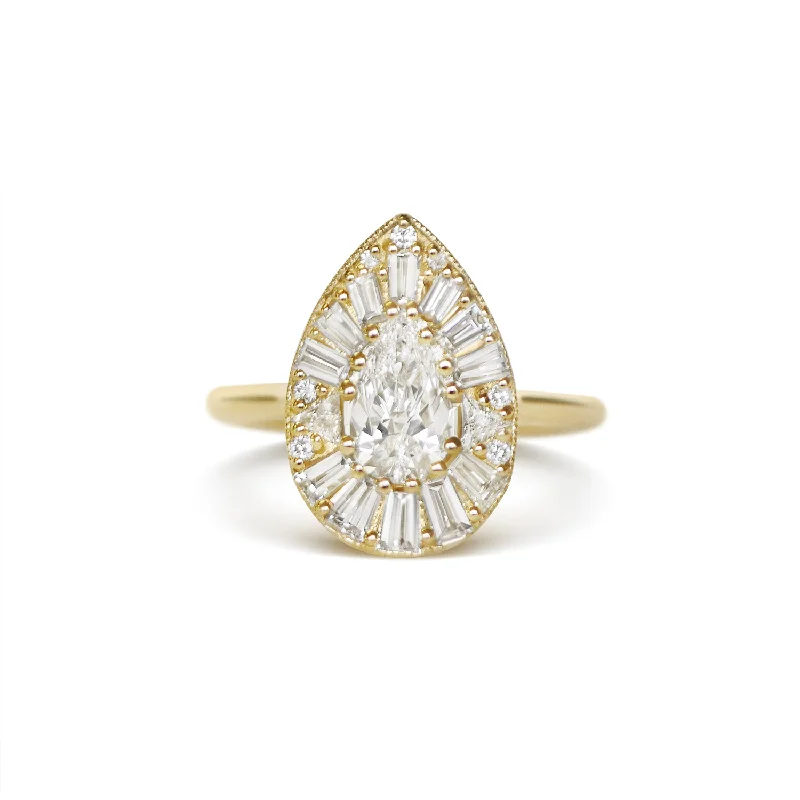 sophisticated engagement rings for brides-Pear Ballerina Diamond Mosaic Ring