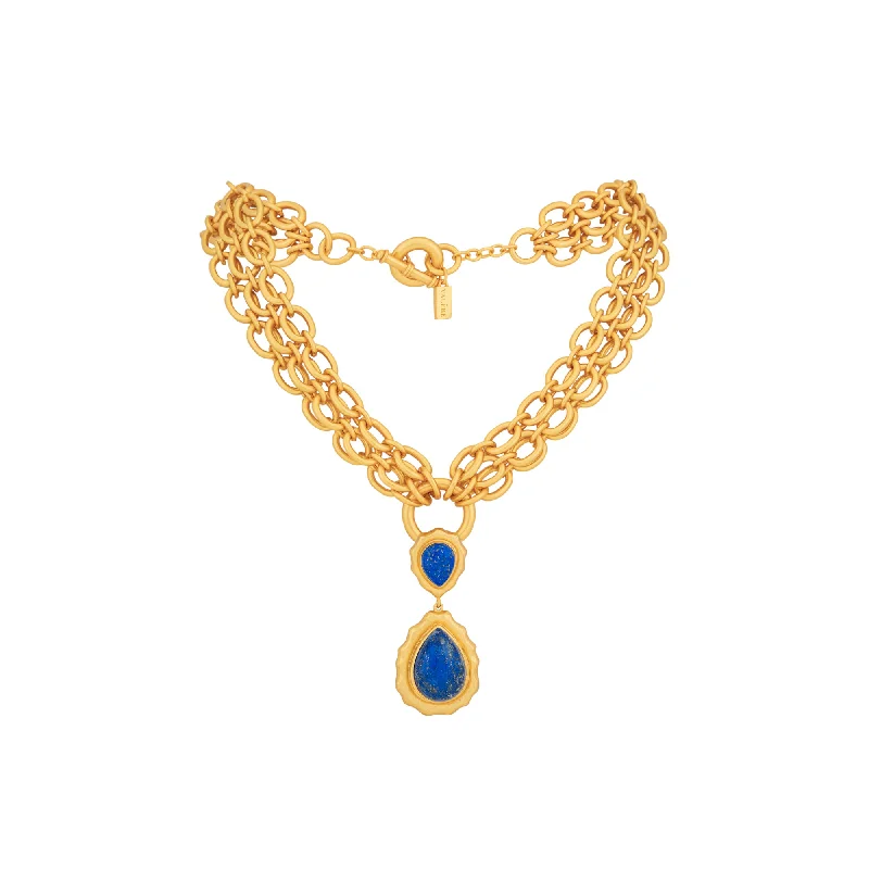 women’s personalized gold necklaces-Paulina Necklace Lapis