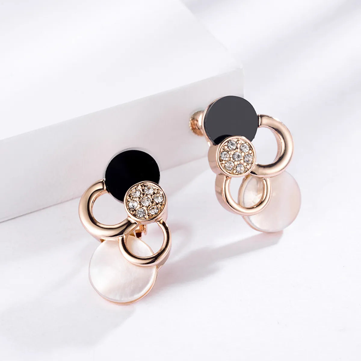 women’s twisted wedding bands-Alloy Fashion Geometric Earring  (rose Alloy) Nhlj3996-rose-alloy