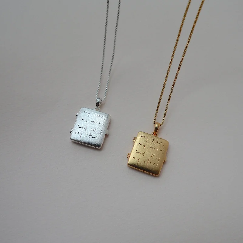 women’s personalized crystal necklaces-'My Sun, My Moon, and all of my Stars' Locket Necklace