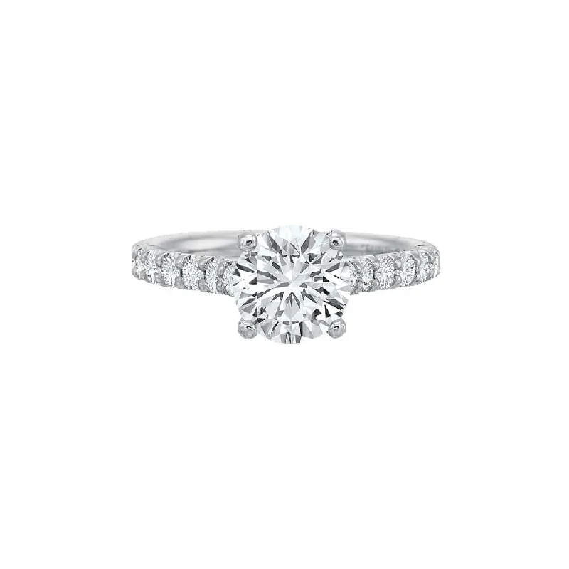 engagement rings with diamonds for brides-Classic Comfort Fit Diamond Semi Mount Ring