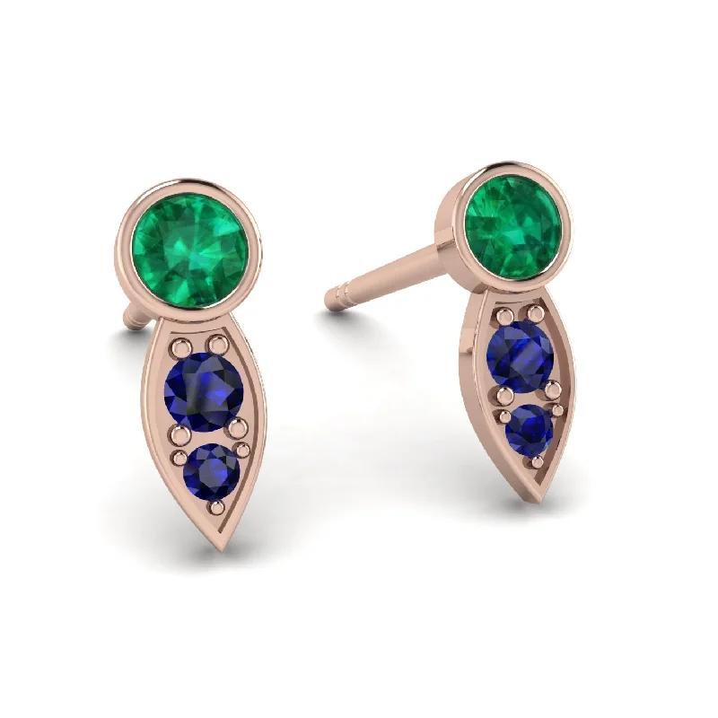 women’s exclusive gemstone stud earrings-Bezel Emerald Earrings In Pear Shaped - Aniya No. 65