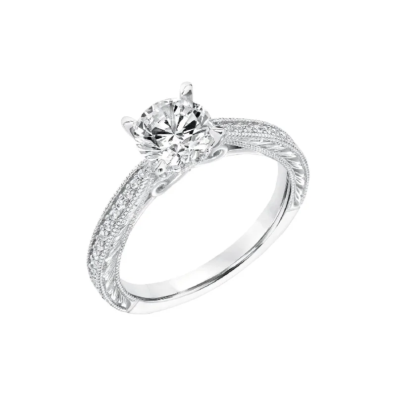 stunning halo diamond engagement rings-Diamond Semi Mount Ring