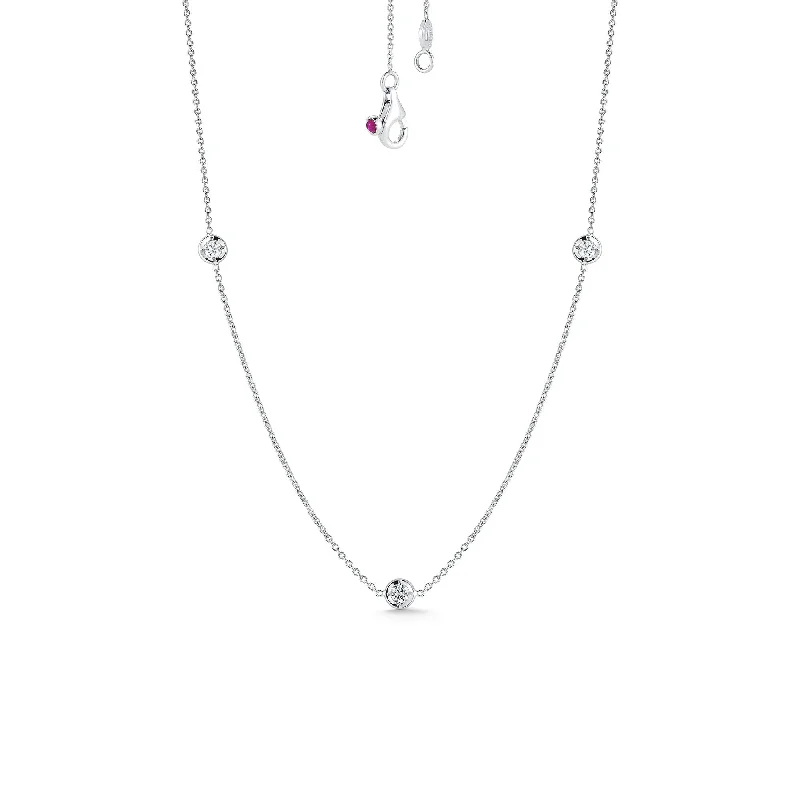 women’s pearl necklaces-Diamonds By The Inch Necklace in White Gold