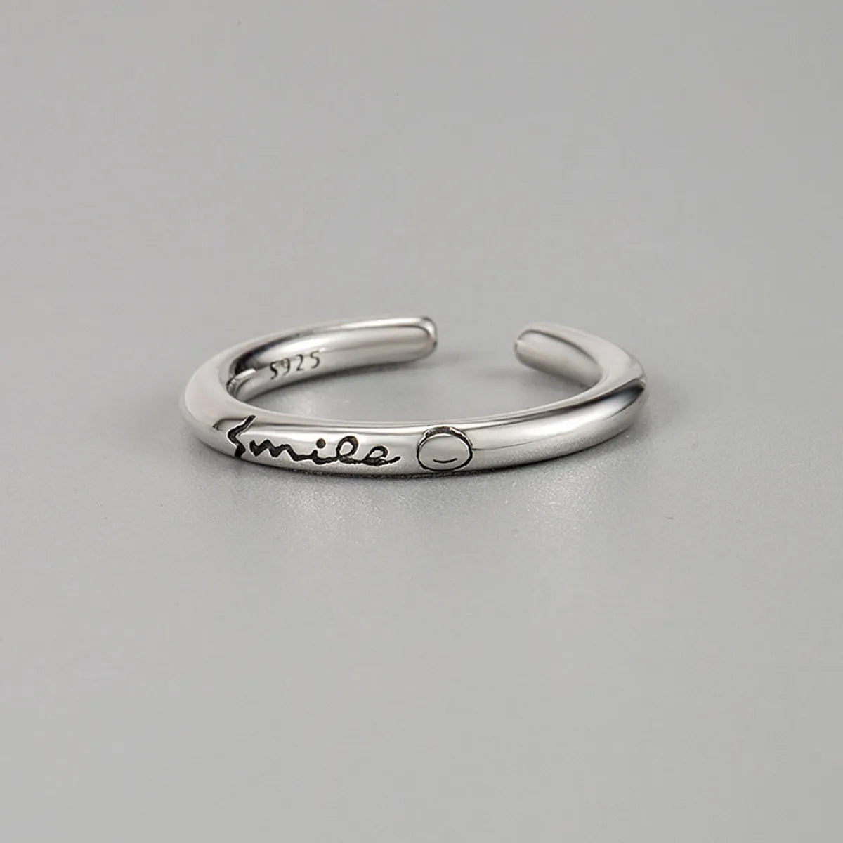 women’s vintage wedding bands with diamonds-Simple Style Letter Sterling Silver Rings In Bulk