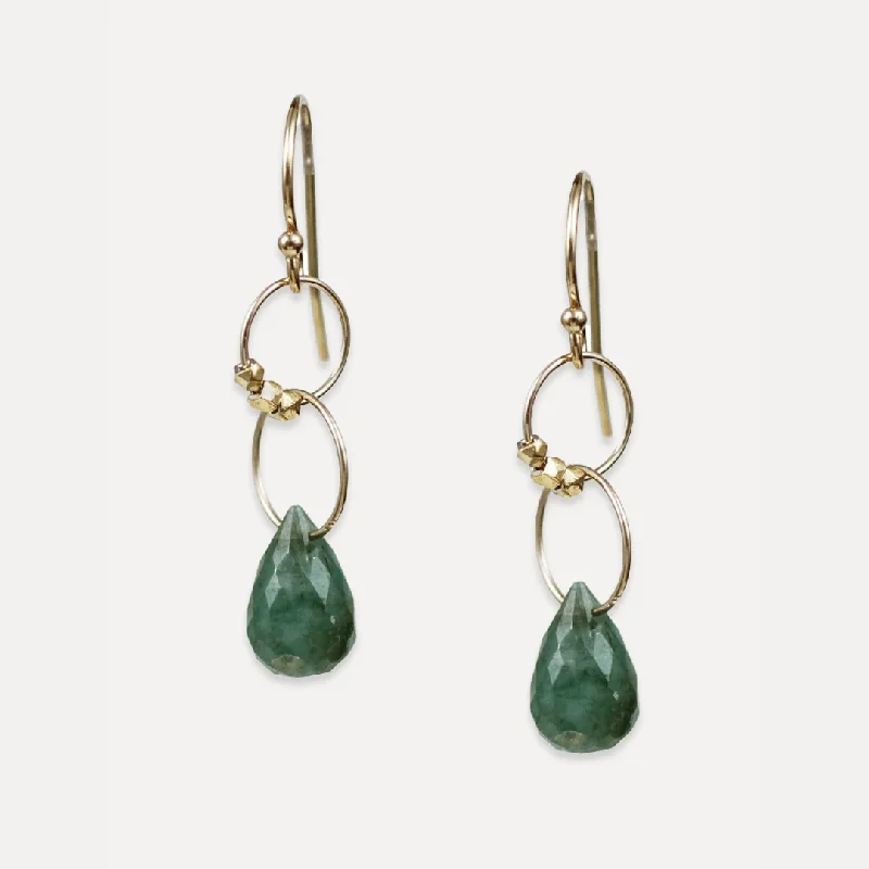 women’s fine diamond hoop earrings-Emerald Astra Earrings