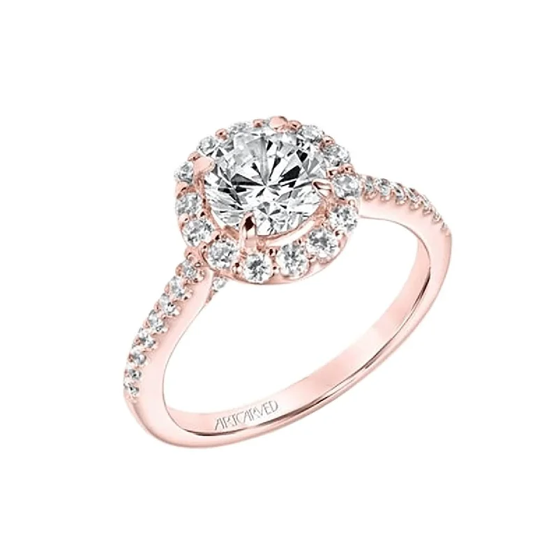 beautiful wedding engagement rings-Diamond Halo Semi Mount Ring