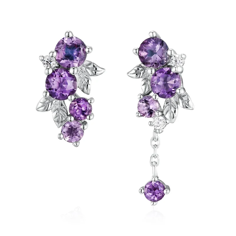 women’s sparkling earrings-Violet Grapevine Amethyst Earrings