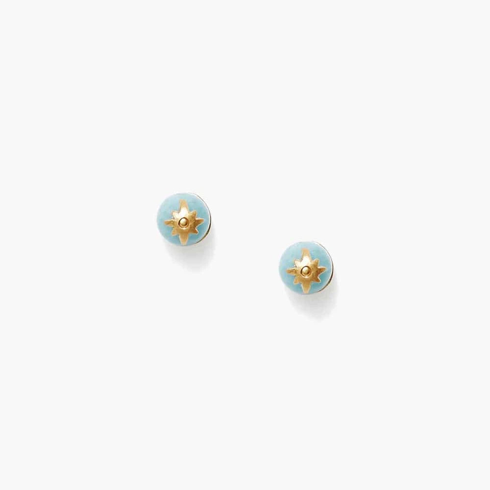 women’s radiant gold earrings-Aqua Cecilia Stud Earrings