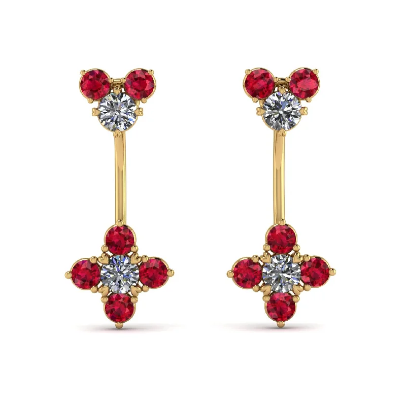 women’s elegant ruby earrings-Hanging Diamond Compass Earrings - Brittany No. 46