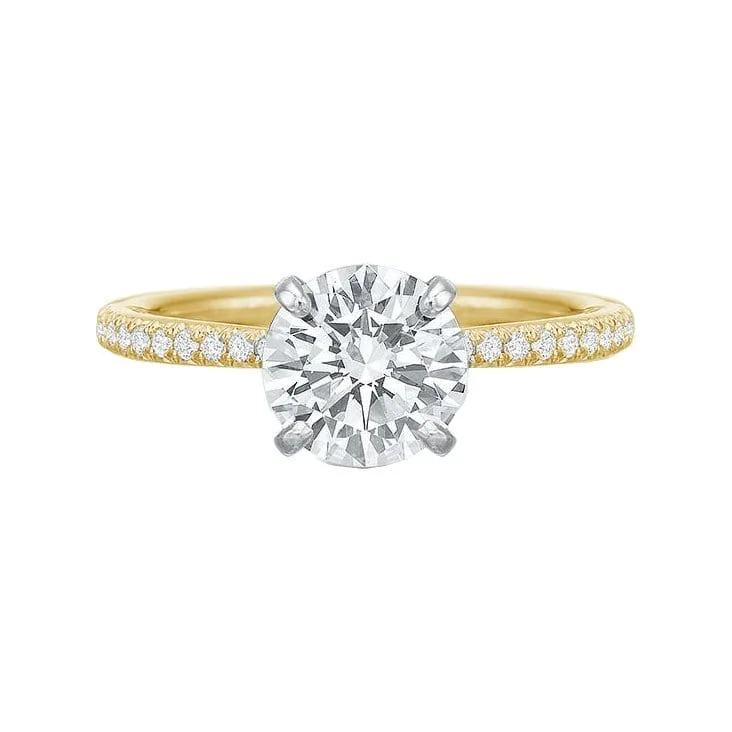 engagement rings with white diamonds-New Aire Low Profile Diamond Semi Mount Ring