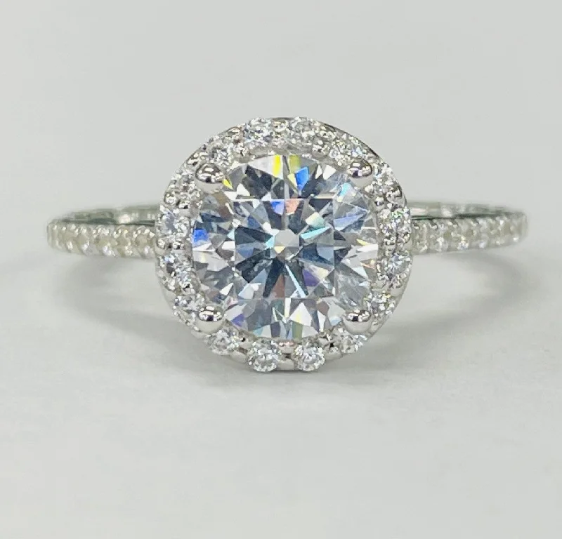 radiant diamond engagement rings for brides-Scott Kay - Antique Halo Diamond Setting