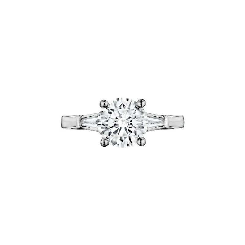 elegant three-stone diamond rings-Diamond Semi Mount Ring