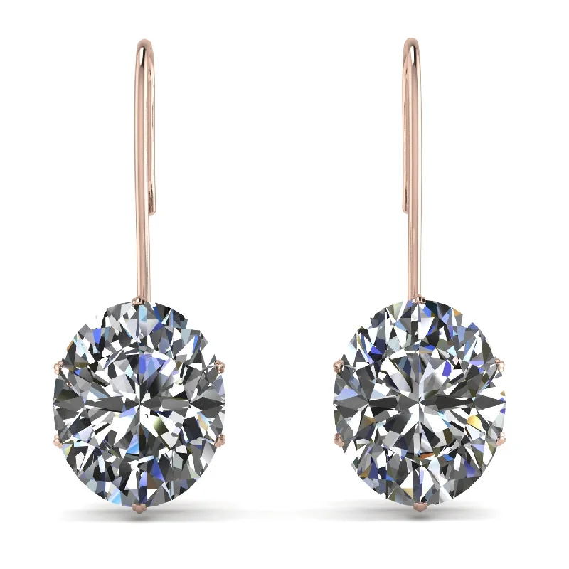 women’s contemporary gold earrings-Oval Hidden Halo Diamond Earrings - Gemma No. 62