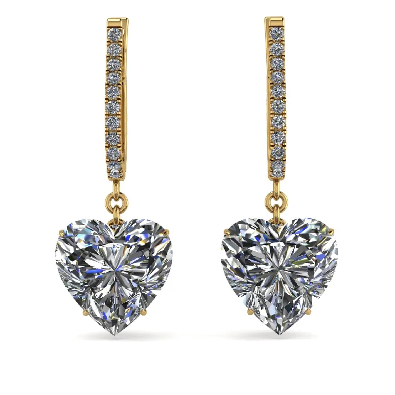 women’s radiant diamond earrings-Heart Diamond Earrings - Noelle No. 1