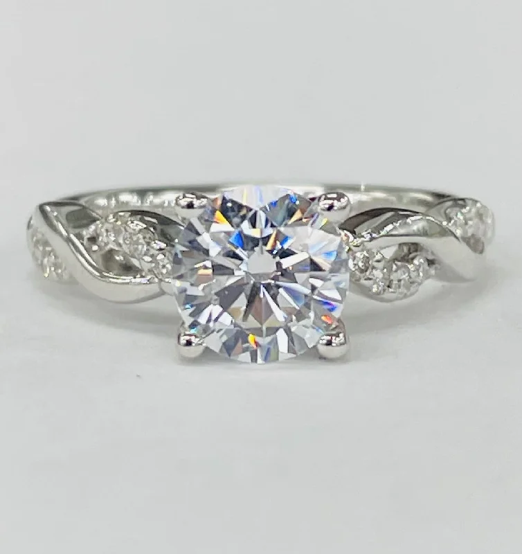 engagement rings with moissanite-ArtCarved - Twist Diamond Setting