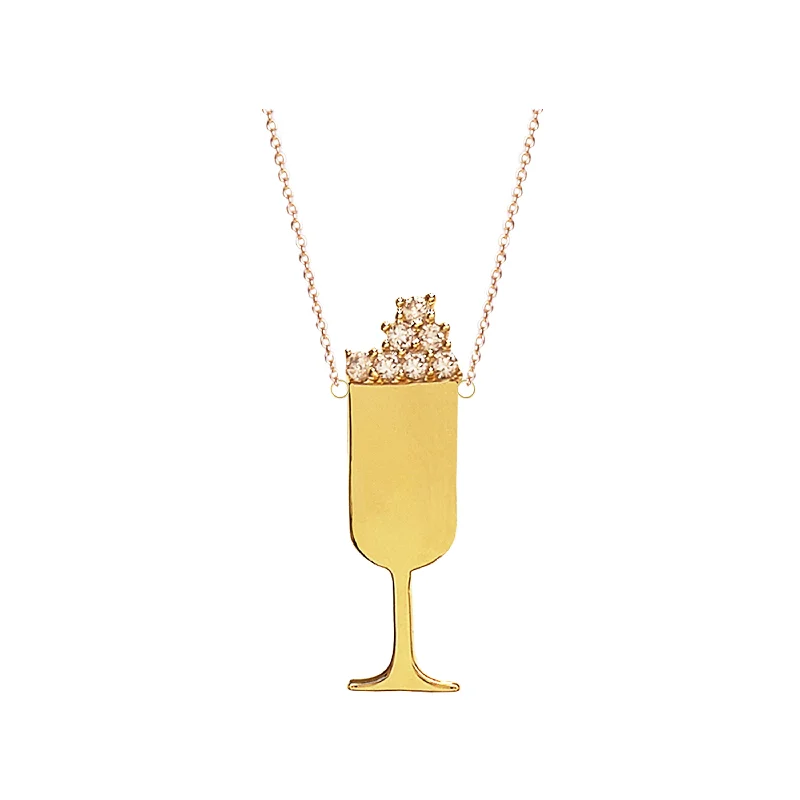 women’s fashionable gemstone necklaces-Roam Mini Champagne Bubbles Pendant Necklace