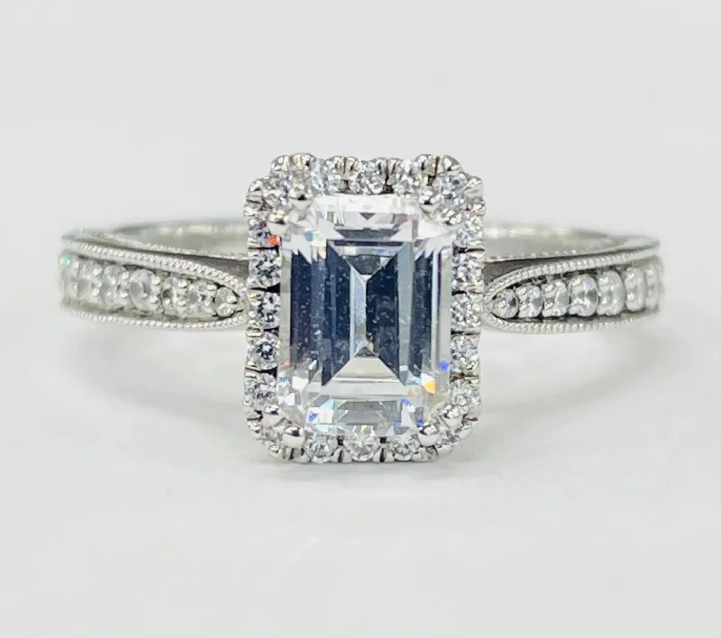 affordable solitaire diamond engagement rings-Romance - Vintage Inspired Tapered Setting