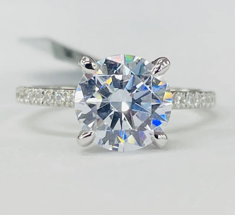 trendy gemstone engagement rings-Noam Carver - Premium Elegant Hidden Halo Diamond Setting